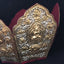 Other Ritual Items - 5 Buddhas Crown (Gold & Silver, 6.5") - Tibetan Spirit