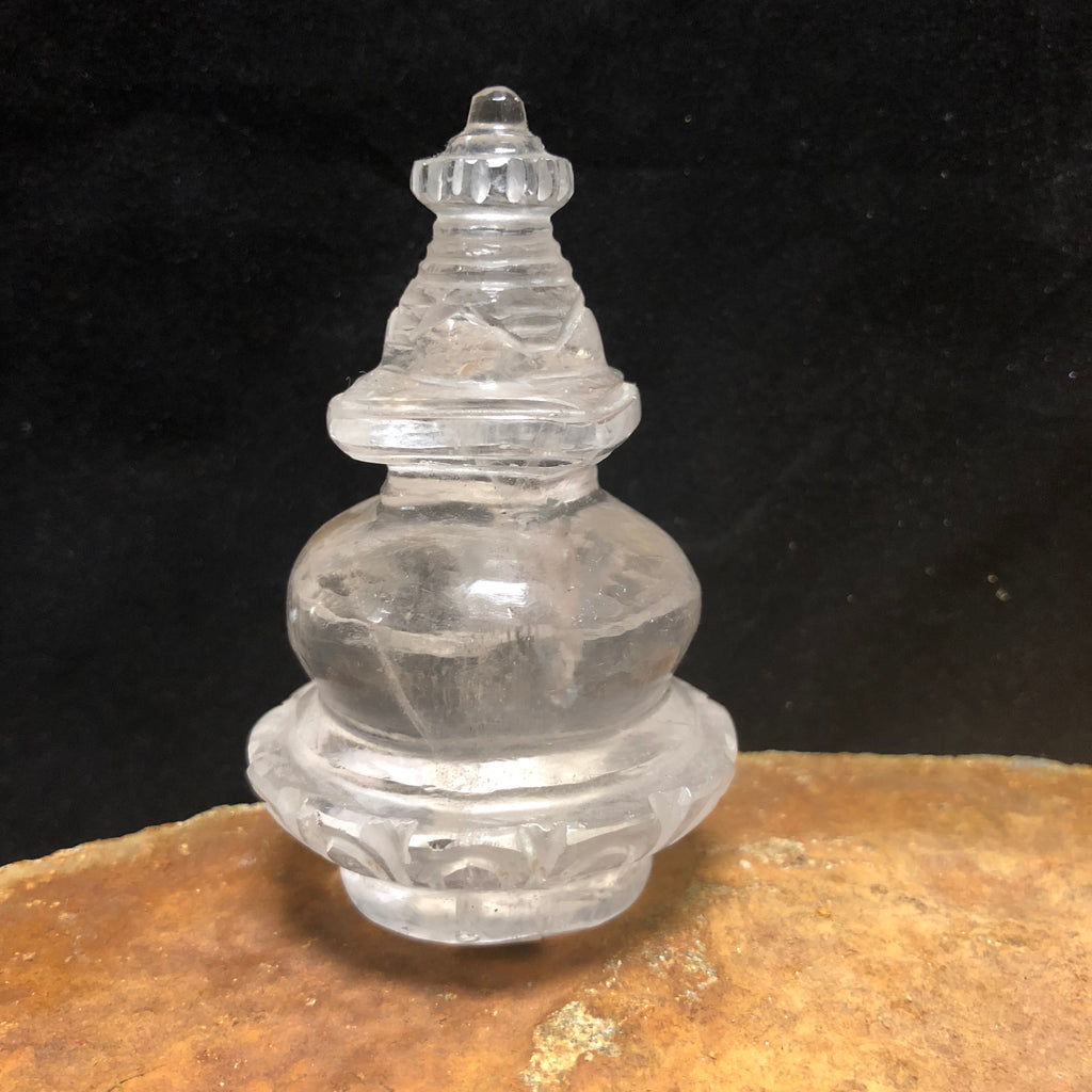 Crystal Quartz Stupa (round base)