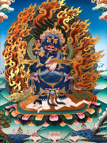 6 Armed Mahakala Thangka Buddhist Wrathful Deity Painting 