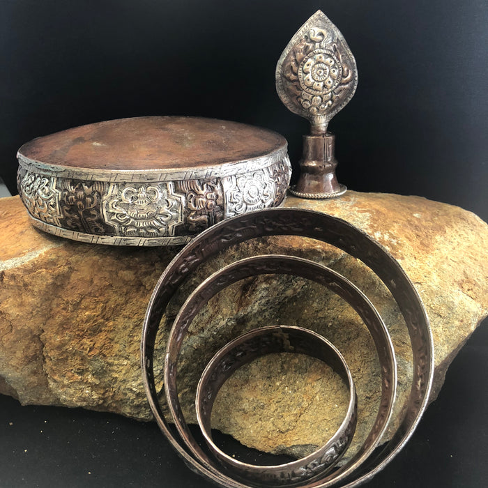 Silver-Plated Copper Mandala Set