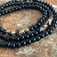 Full Malas - Black Onyx Mala (108 Beads, Tiger Eye Spacers) - Tibetan Spirit