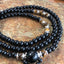 Full Malas - Black Onyx Mala (108 Beads, Tiger Eye Spacers) - Tibetan Spirit