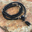 Full Malas - Black Onyx Mala (108 Beads, Tiger Eye Spacers) - Tibetan Spirit