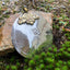 Melong - Melong Riual Mirror - Hrīh Syllable - (White Metal, Brass Accents, 3" Diameter) - Tibetan Spirit