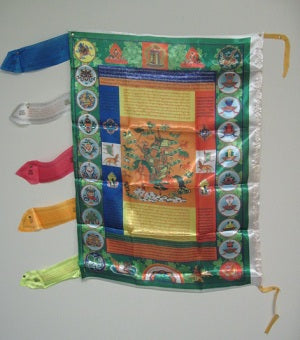 Guru Rinpoché vertical prayer flags - 3ft