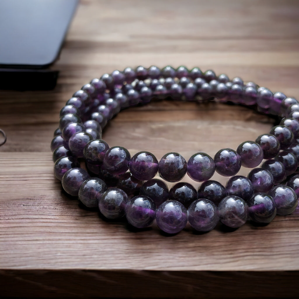 Healing Jewelry & Mala meditation beads (14in) Amethyst & Tibetian