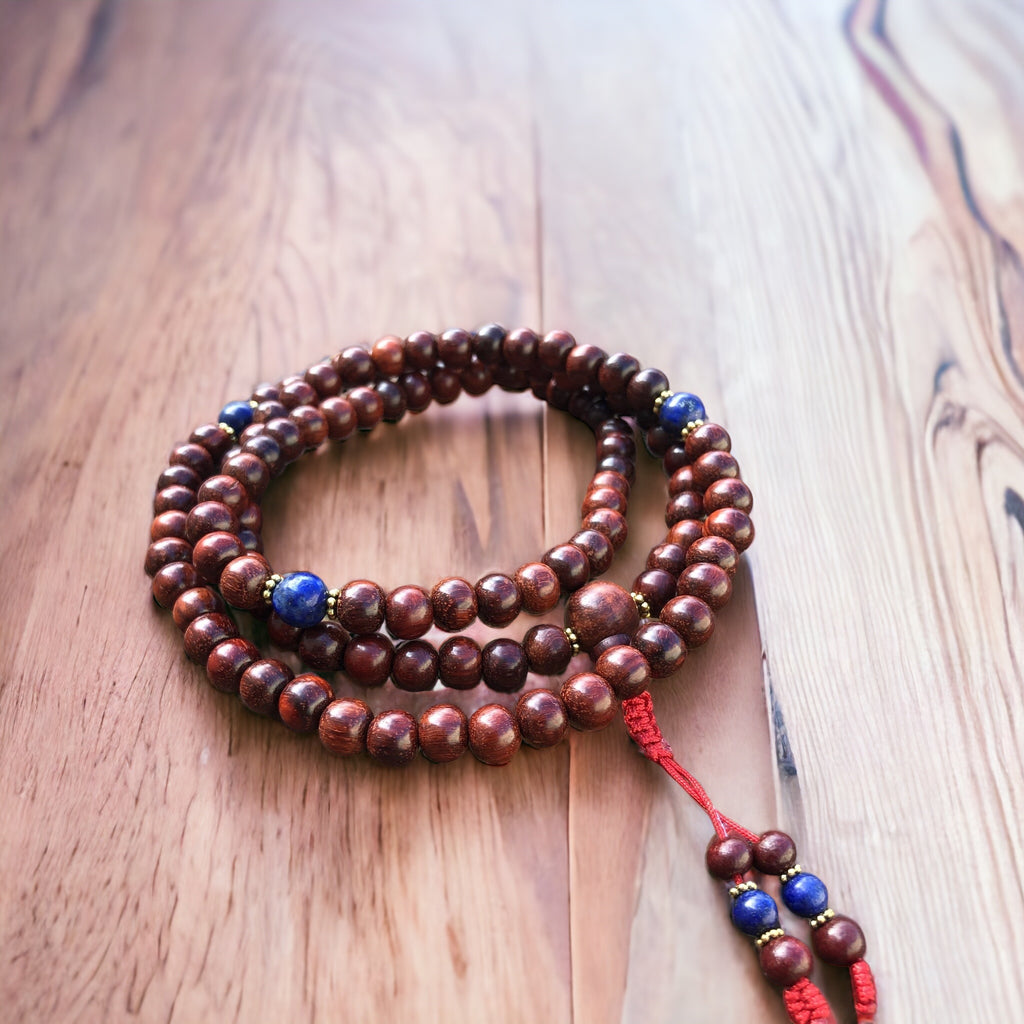 Sandalwood Mala w/Spacer Beads – Tibetan Spirit