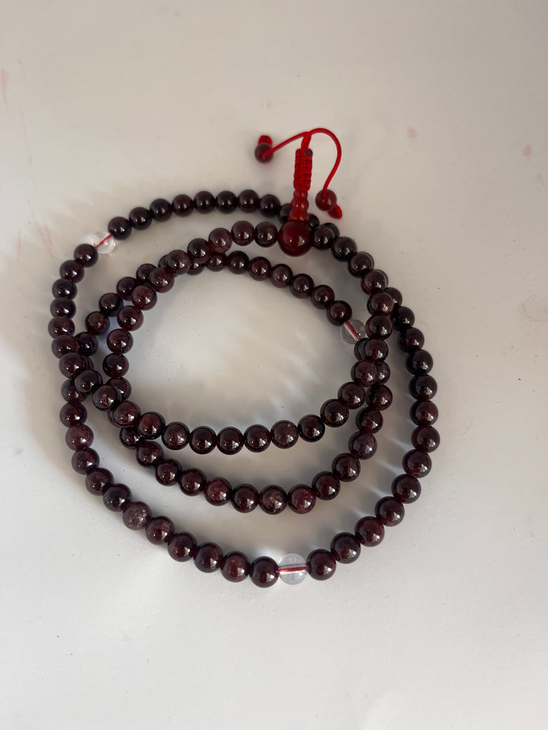 Garnet Mala w/Spacers