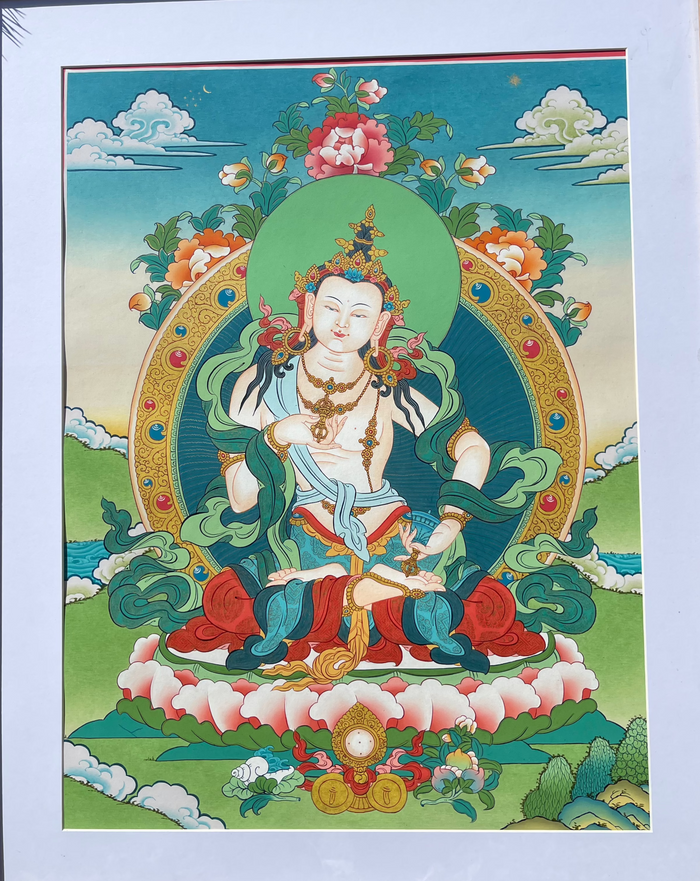 Handpainted Framed Vajrasattva Thangka