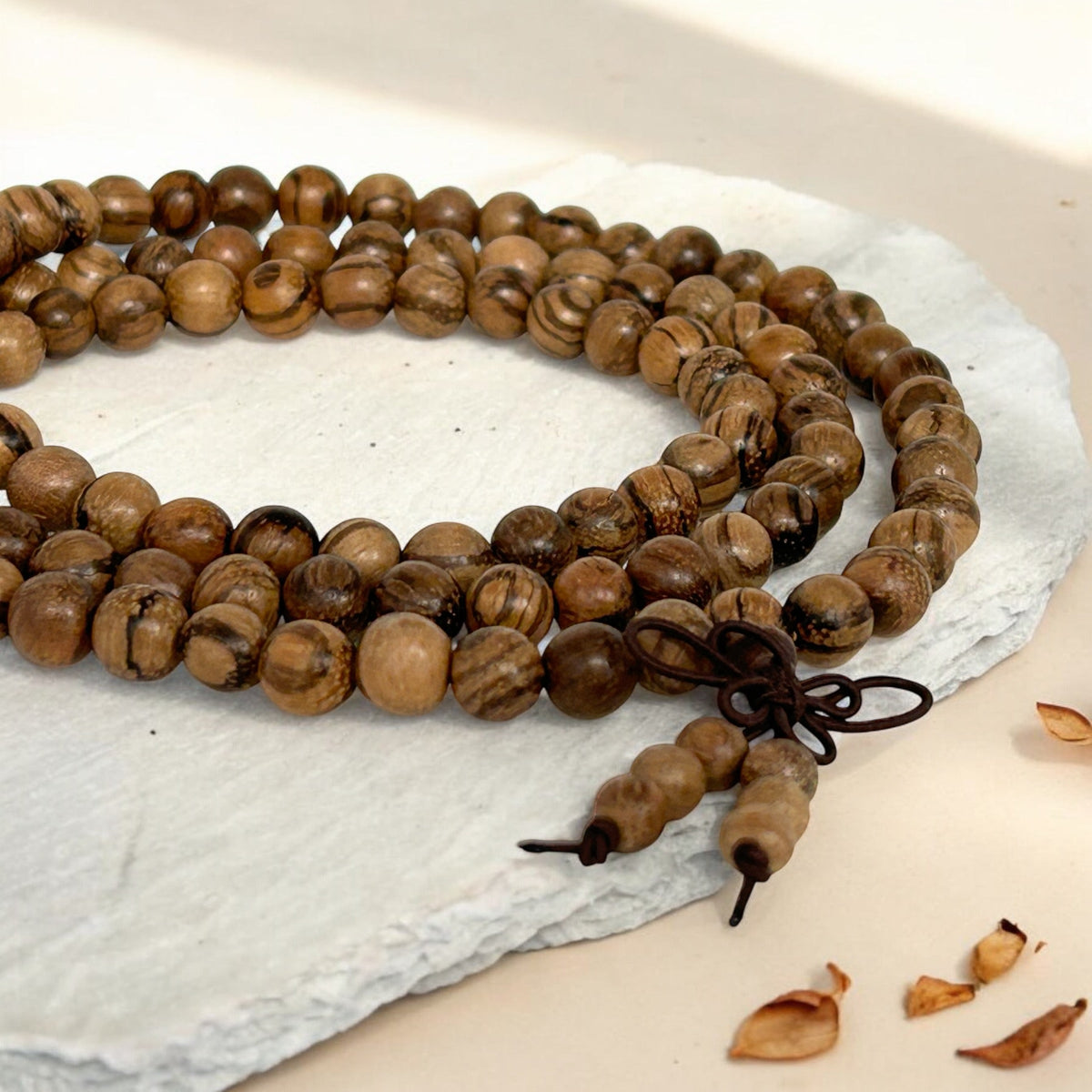 Natural Wood Mala (108 Beads) – Tibetan Spirit