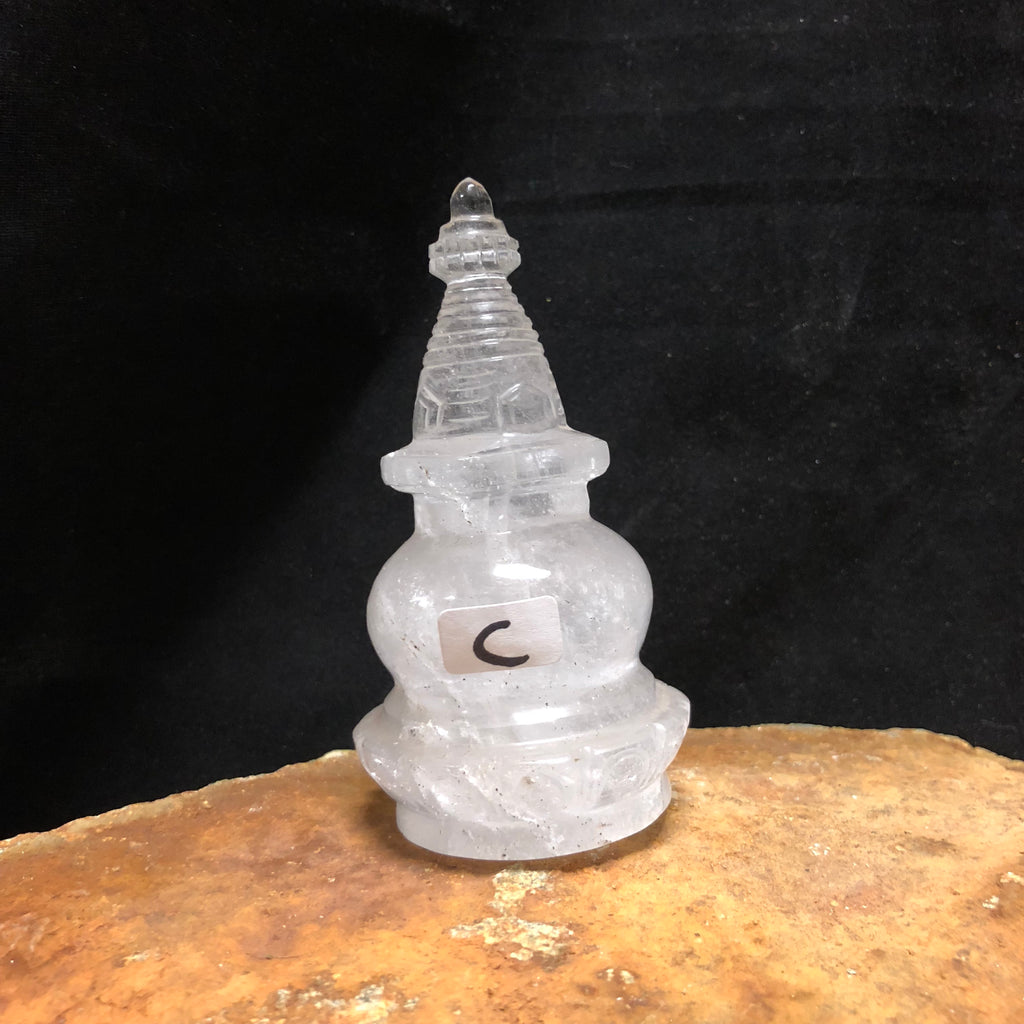 Crystal Quartz Stupa (round base)