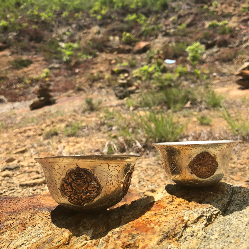 Silver Plated Offering Bowls w/Copper Design