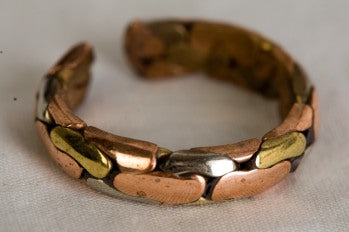 three-metal ring, woven style