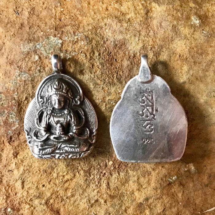 Amitayus silver pendant