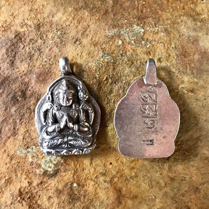 Avalokitesvara silver pendant