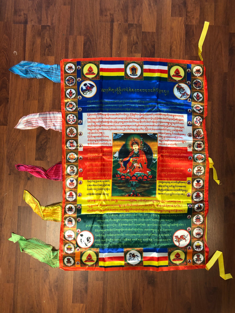 Guru Rinpoché vertical prayer flags - 3ft