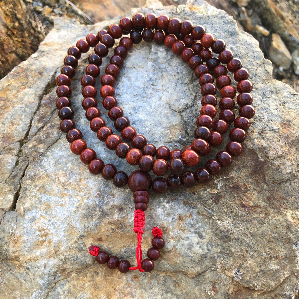 6 mm Sandalwood Beads Prayer Mala with Yellow Tassel — NepaCrafts