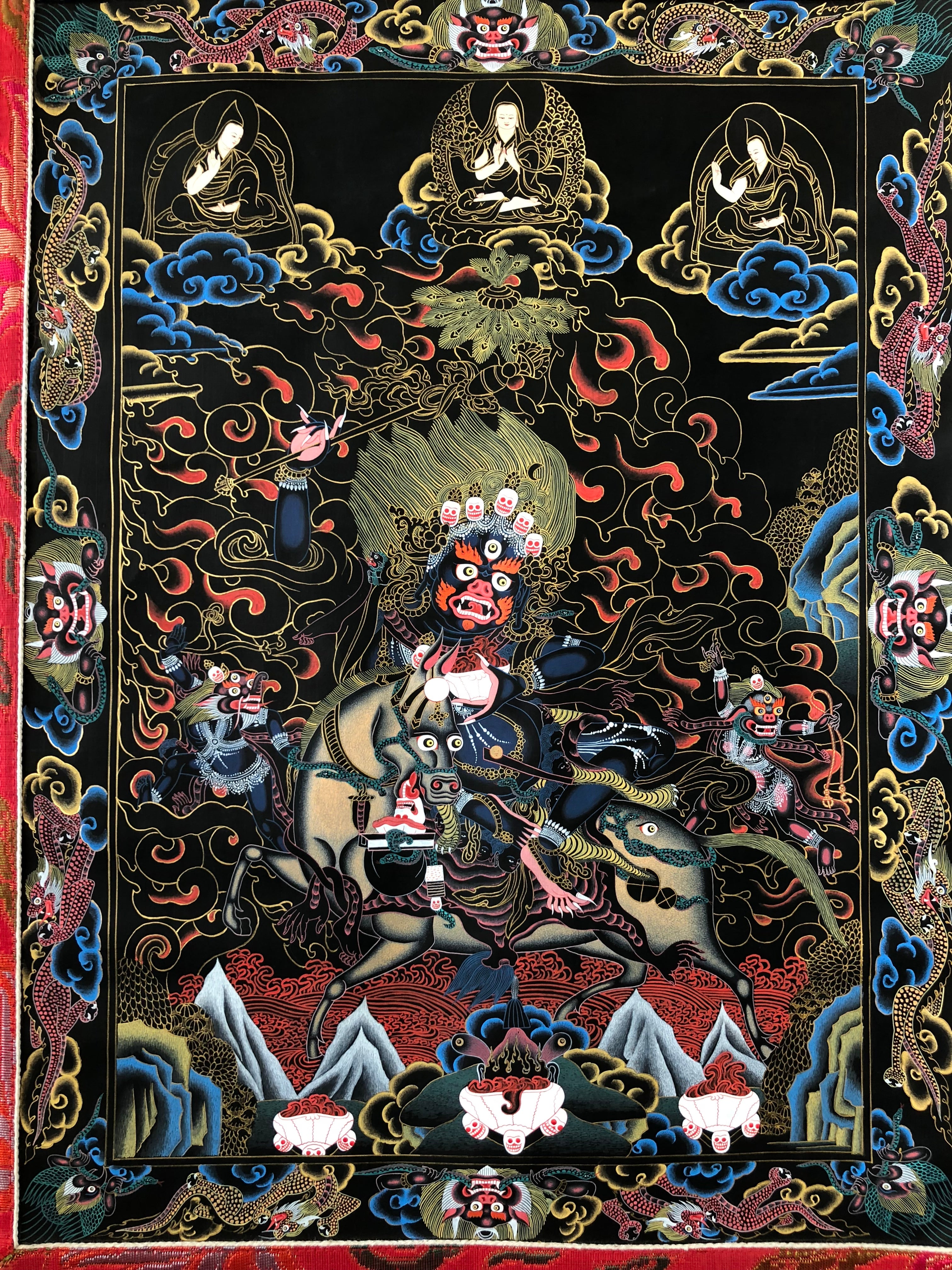 Palden Lhamo Thangka (Hand Painted, 15” x 20”) – Tibetan Spirit