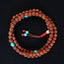 Full Malas - Rudraksha Mala (108 Beads, Turquoise Spacers) - Tibetan Spirit